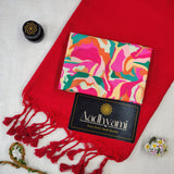 Red Handloom Cotton Saree With Designer Blouse