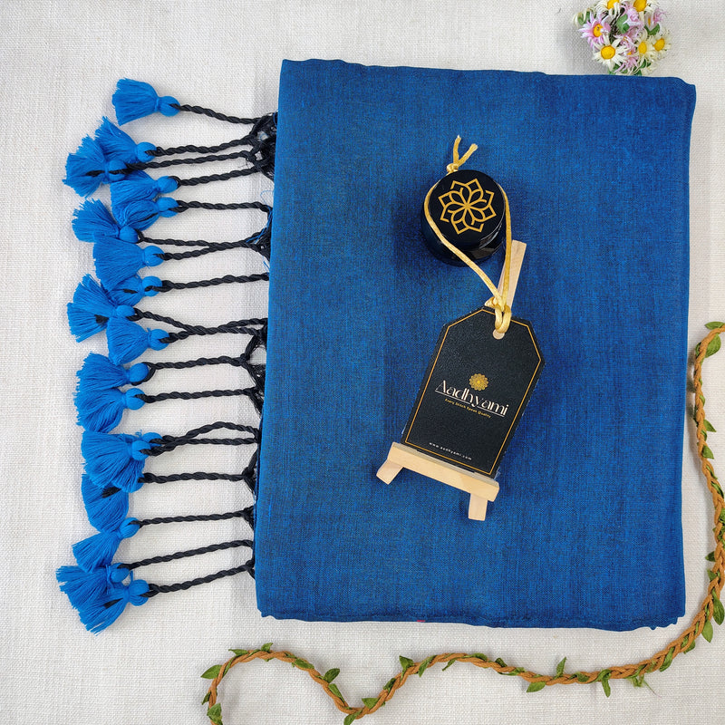 Firozi Handloom Cotton Saree With Designer Blouse