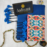 Firozi Handloom Cotton Saree With Designer Blouse