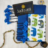 Firozi Handloom Cotton Saree With Designer Blouse