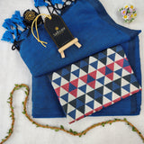 Firozi Handloom Cotton Saree With Designer Blouse