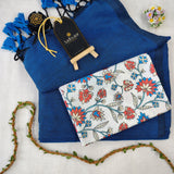 Firozi Handloom Cotton Saree With Designer Blouse