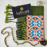 Green Handloom Cotton Saree With Designer Blouse