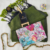 Green Handloom Cotton Saree With Designer Blouse