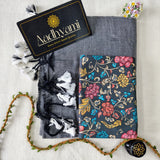 Light Grey Handloom Cotton Saree With Designer Blouse