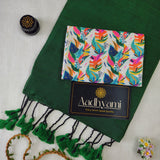 Green Handloom Cotton Saree With Designer Blouse