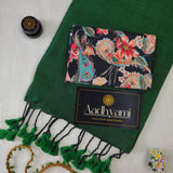 Green Handloom Cotton Saree With Designer Blouse