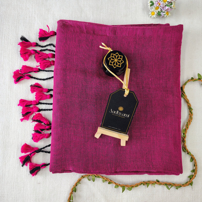 Pink Handloom Cotton Saree With Designer Blouse