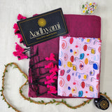 Pink Handloom Cotton Saree With Designer Blouse