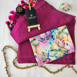 Pink Handloom Cotton Saree With Designer Blouse