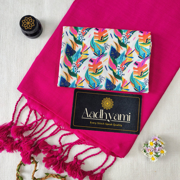 Pink Handloom Cotton Saree With Designer Blouse