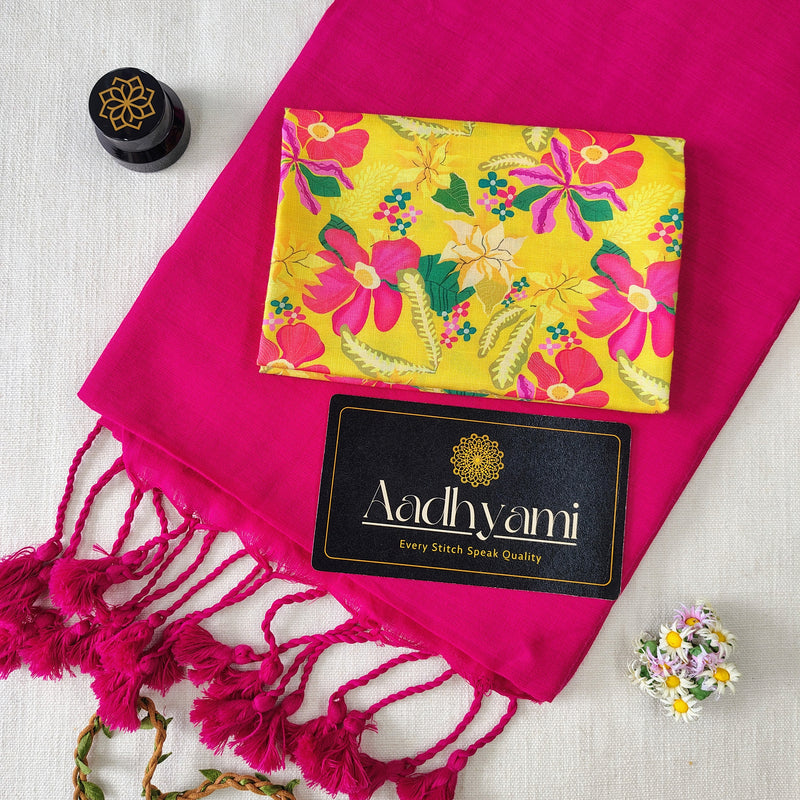 Pink Handloom Cotton Saree With Designer Blouse