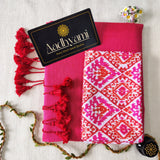 Gajri Handloom Cotton Saree With Designer Blouse