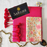 Gajri Handloom Cotton Saree With Designer Blouse