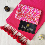 Gajri Handloom Cotton Saree With Designer Blouse