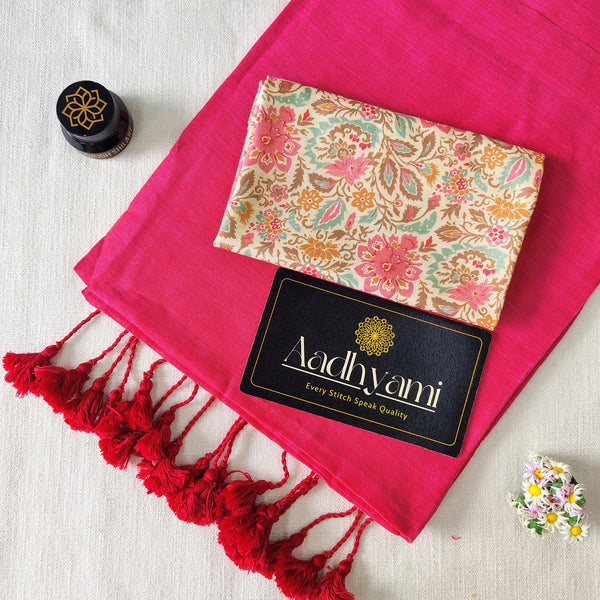 Gajri Handloom Cotton Saree With Designer Blouse