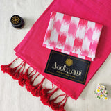 Gajri Handloom Cotton Saree With Designer Blouse