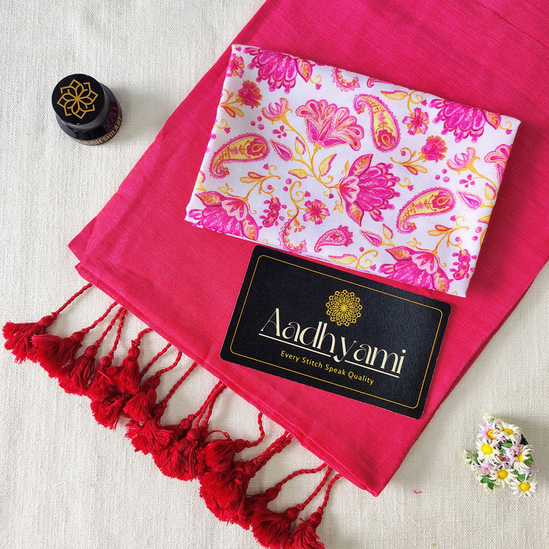 Gajri Handloom Cotton Saree With Designer Blouse