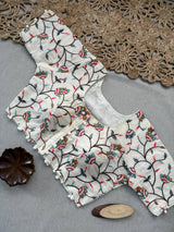 Dark Green Khadi Cotton Saree With Embrodery Work Stitched Blouse