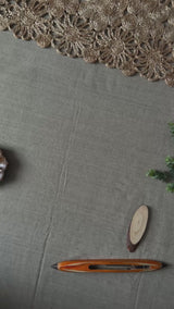 Navy Blue Khadi Cotton Saree With Embrodery Work Stitched Blouse